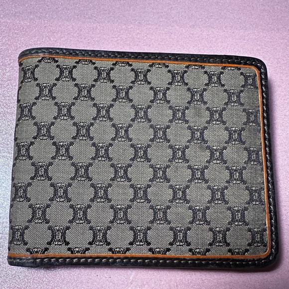 CELINE Macadam Canvas Leather Bifold Wallet Purse Men - Picture 3 of 16